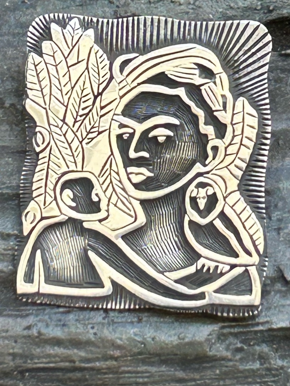 Artisan Maria Belen Sterling Silver Frida Kahlo Pin Pendant Brooch View 3